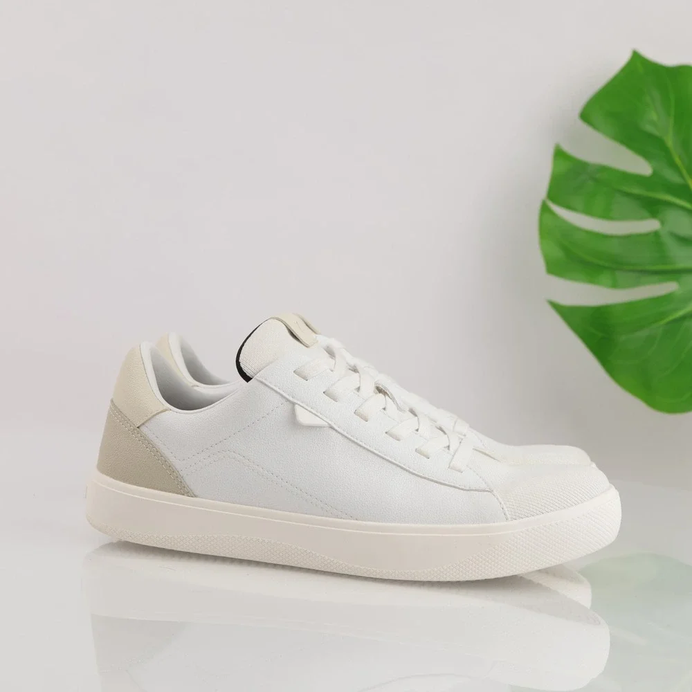 Vessi Womens Soho Sneaker Size 8 Waterproof White Tan Vegan Leather Lace Up Shoe